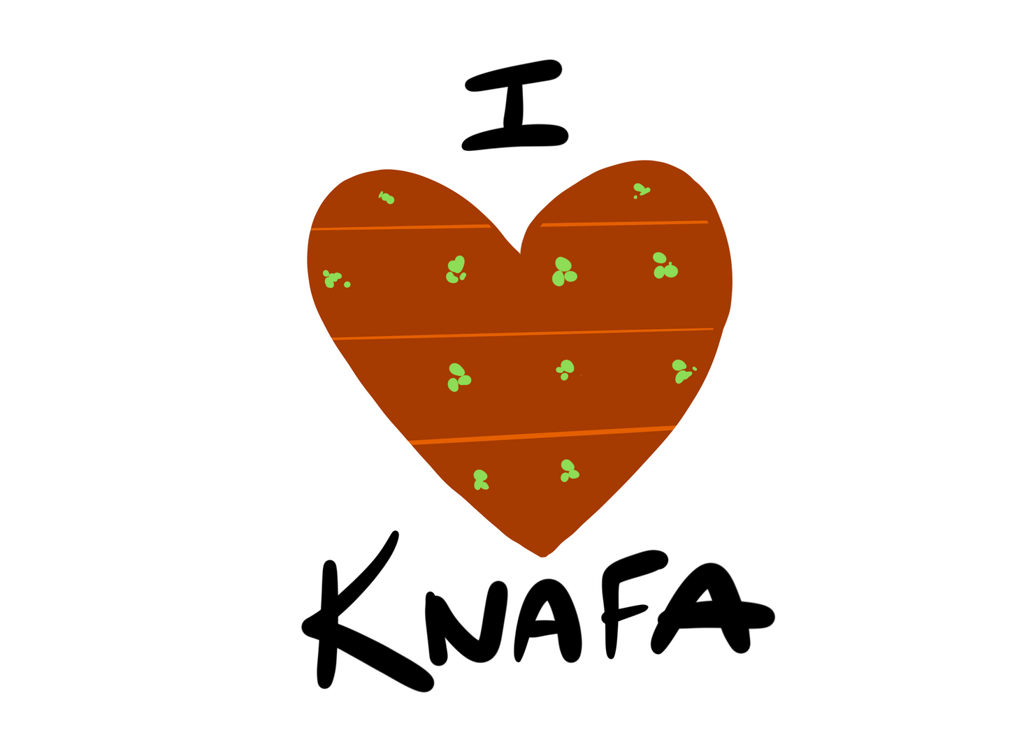 "I <3 Knafa" Sticker